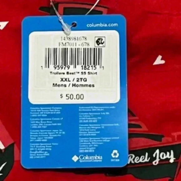 NEW Columbia PFG Marlins & Martinis Red Trollers‎ Vented Fishing Shirt Mens XXL - Picture 9 of 12